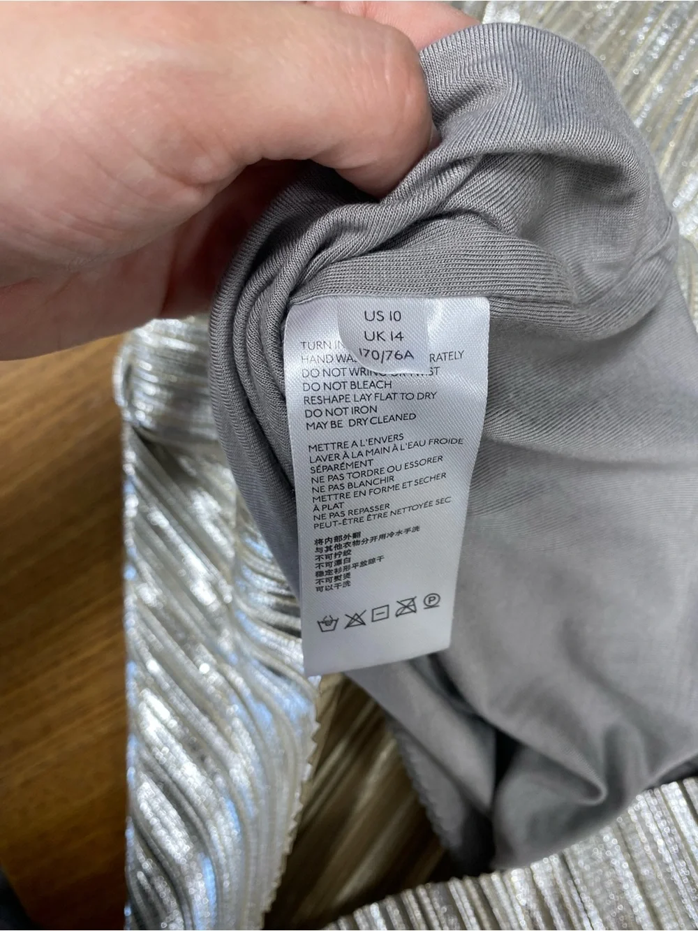 Maeve Metallic Silver Pleated Midi Skirt